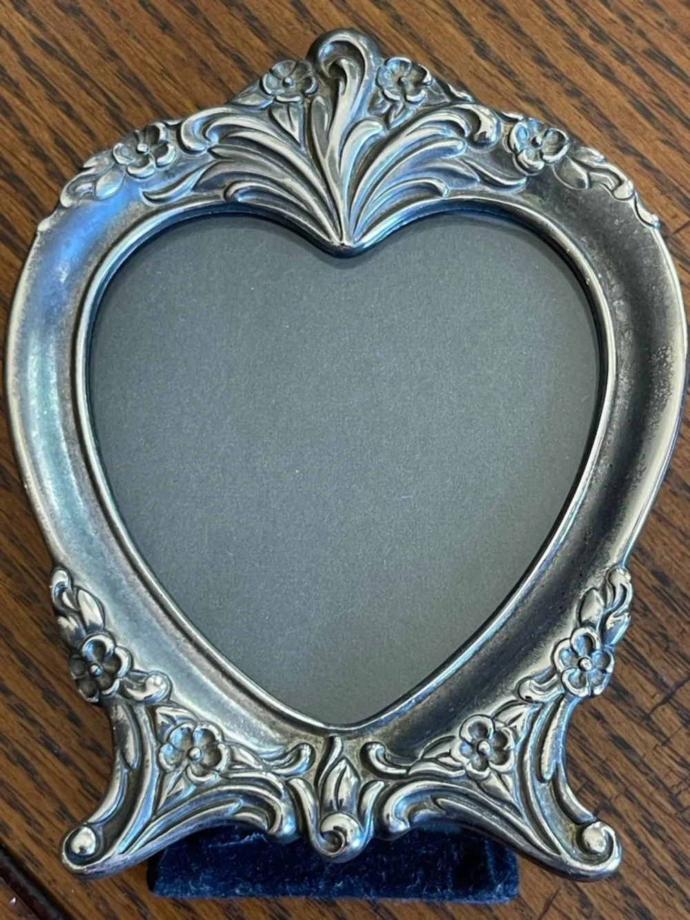 Vintage Art Nouveau Style Sheffield Silverplate Miniature Heart Picture Frame